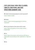 COP 3330 EXAM 1 HIGH-YIELD CLASSES&comma;&NewLine;OBJECTS&comma; FUNCTIONS&comma; AND DATA&NewLine;STRUCTURES SUMMARY 2026