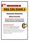 NSG 550 Exam 3 Wilkes Diagnostic Reasoning &ndash; Actual Questions & Answers &lpar;Updated PDF&rpar;