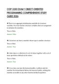 COP 3330 EXAM 1 OBJECT-ORIENTED&NewLine;PROGRAMMING COMPREHENSIVE STUDY&NewLine;GUIDE 2026