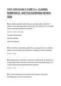 COP 3330 EXAM 2 CORE C&plus;&plus; CLASSES&comma;&NewLine;INHERITANCE&comma; AND POLYMORPHISM REVIEW&NewLine;2026