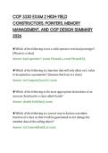 COP 3330 EXAM 2 HIGH-YIELD&NewLine;CONSTRUCTORS&comma; POINTERS&comma; MEMORY&NewLine;MANAGEMENT&comma; AND OOP DESIGN SUMMARY&NewLine;2026