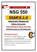 WU NSG 550 Exams 1&ndash;3 Diagnostic Reasoning &ndash; Actual Questions & Answers &lpar;Updated PDF&rpar;