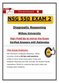 NSG 550 Exam 2 Diagnostic Reasoning WU &ndash; Actual Questions & Answers &lpar;Updated PDF&rpar;