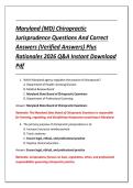Maryland &lpar;MD&rpar; Chiropractic &NewLine;Jurisprudence Questions And Correct &NewLine;Answers &lpar;Verified Answers&rpar; Plus &NewLine;Rationales 2026 Q&A Instant Download &NewLine;Pdf