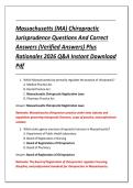 Massachusetts &lpar;MA&rpar; Chiropractic &NewLine;Jurisprudence Questions And Correct &NewLine;Answers &lpar;Verified Answers&rpar; Plus &NewLine;Rationales 2026 Q&A Instant Download &NewLine;Pdf 