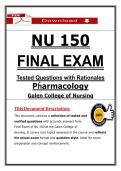 NU 150 Final Exam Galen Pharmacology &ndash; Actual Questions & Answers &lpar;Updated PDF&rpar;