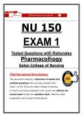 NU 150 Exam 1 Galen Pharmacology &ndash; Actual Questions & Answers &lpar;Updated PDF&rpar;