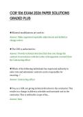 COR 106 EXAM 2026 PAPER SOLUTIONS&NewLine;GRADED PLUS&NewLine;