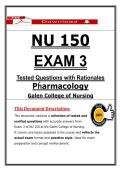 Galen NU 150 Exam 3 Pharmacology &ndash; Actual Questions & Answers &lpar;Updated PDF&rpar;