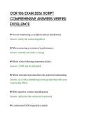 COR 106 EXAM 2026 SCRIPT&NewLine;COMPREHENSIVE ANSWERS VERIFIED&NewLine;EXCELLENCE