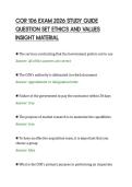 COR 106 EXAM 2026 STUDY GUIDE&NewLine;QUESTION SET ETHICS AND VALUES&NewLine;INSIGHT MATERIA