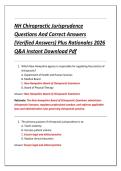 NH Chiropractic Jurisprudence &NewLine;Questions And Correct Answers &NewLine;&lpar;Verified Answers&rpar; Plus Rationales 2026 &NewLine;Q&A Instant Download Pdf 