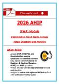 AHIP FWA Module &vert; Fraud&comma; Waste & Abuse &lpar;Latest 2026&sol;2027 Update&rpar; Questions & Answers&comma; 100&percnt; Verified Graded A&plus;