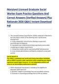 Maryland Licensed Graduate Social &NewLine;Worker Exam Practice Questions And &NewLine;Correct Answers &lpar;Verified Answers&rpar; Plus &NewLine;Rationale 2026 Q&A&vert; Instant Download &NewLine;Pdf 