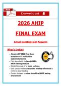 AHIP Final Exam &ndash; Medicare Certification &lpar;Latest 2026&sol;2027 Update&rpar; Actual Questions & Answers &lpar;AHIP&rpar; Guarantee Pass