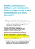Maryland Lactation Consultant &NewLine;Certification Exam Practice Questions &NewLine;And Correct Answers &lpar;Verified Answers&rpar; &NewLine;Plus Rationale 2026 Q&A&vert; Instant &NewLine;Download Pdf  