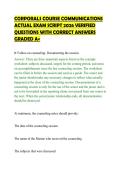 CORPORALS COURSE COMMUNICATIONS&NewLine;ACTUAL EXAM SCRIPT 2026 VERIFIED&NewLine;QUESTIONS WITH CORRECT ANSWERS&NewLine;GRADED A&plus;