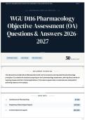WGU D116 Pharmacology  Objective Assessment &lpar;OA&rpar; Questions & Answers 2026-2027