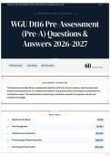 WGU D116 Pre-Assessment &lpar;Pre-A&rpar; Questions & Answers 2026-2027