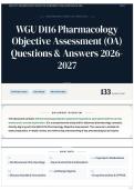 WGU D116 Pharmacology Objective Assessment &lpar;OA&rpar; Questions & Answers 2026-2027