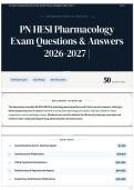 PN HESI Pharmacology Exam Questions & Answers 2026-2027 &vert; 