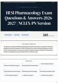 HESI Pharmacology Exam Questions & Answers 2026-2027 &vert; NCLEX-PN Version