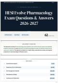 HESI Evolve Pharmacology Exam Questions & Answers 2026-2027