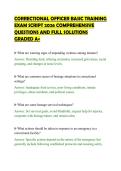 CORRECTIONAL OFFICER BASIC TRAINING&NewLine;EXAM SCRIPT 2026 COMPREHENSIVE&NewLine;QUESTIONS AND FULL SOLUTIONS&NewLine;GRADED A&plus;