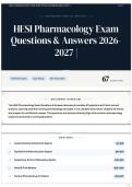 HESI Pharmacology Exam Questions & Answers 2026-2027 &vert; 