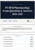 PN HESI Pharmacology Exam Questions & Answers 2026-2027