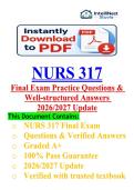 NURS 317 Intrapartal and Antepartal Care NCLEX Questions and Review with Correct Answers Plus Rationale &vert; New Update 2026&sol;27 