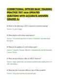 CORRECTIONAL OFFICER BASIC TRAINING&NewLine;PRACTICE TEST 2026 UPDATED&NewLine;QUESTIONS WITH ACCURATE ANSWERS&NewLine;GRADED A&plus;