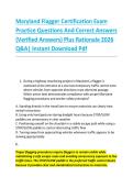 Maryland Flagger Certification Exam &NewLine;Practice Questions And Correct Answers &NewLine;&lpar;Verified Answers&rpar; Plus Rationale 2026 &NewLine;Q&A&vert; Instant Download Pdf