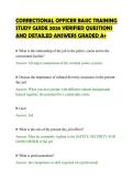 CORRECTIONAL OFFICER BASIC TRAINING&NewLine;STUDY GUIDE 2026 VERIFIED QUESTIONS&NewLine;AND DETAILED ANSWERS GRADED A&plus;