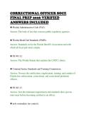 CORRECTIONAL OFFICER SOCE&NewLine;FINAL PREP 2026 VERIFIED&NewLine;ANSWERS INCLUDED