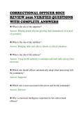 CORRECTIONAL OFFICER SOCE&NewLine;REVIEW 2026 VERIFIED QUESTIONS&NewLine;WITH COMPLETE ANSWERS