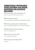 CORRECTIONAL OFFICER SOCE&NewLine;STUDY MATERIAL 2026 TESTED&NewLine;QUESTIONS AND ACCURATE&NewLine;SOLUTIONS