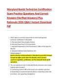 Maryland Bomb Technician Certification &NewLine;Exam Practice Questions And Correct  &NewLine;Answers &lpar;Verified Answers&rpar; Plus  &NewLine;Rationale 2026 Q&A&vert; Instant Download &NewLine;Pdf  