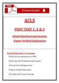 ACLS Post Test 1&comma; 2 & 3 &lpar;Latest 2026&sol;2027 Update&rpar; Complete Questions and Guide Answers&comma; 100&percnt; Verified Graded A&plus;