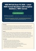 HESI RN Exit Exam V2&vert; 2026 Latest &vert; 160 NGN Questions with Verified Answers & Rationales &vert; HESI Exit Exam A&plus; Study Guide 