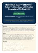 HESI RN Exit Exam V3 2026&sol;2027 Latest &vert; 160 Actual Test Questions with Verified Answers & Detailed Explanations &vert; HESI Exit Exam A&plus; Study Guide