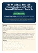 HESI RN Exit Exam 2026 Latest &vert; 350&plus; NGN Practice Questions with Verified Answers & Detailed Rationales &vert; Complete Study Guide for RN Exit Exam &vert; Pass with Confidence&NewLine;