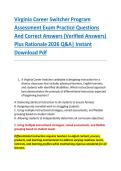 Virginia Career Switcher Program &NewLine;Assessment Exam Practice Questions &NewLine;And Correct Answers &lpar;Verified Answers&rpar; &NewLine;Plus Rationale 2026 Q&A&vert; Instant &NewLine;Download Pdf  