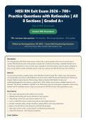 HESI RN Exit Exam 2026 Latest &vert; 350&plus; NGN Practice Questions with Verified Answers & Detailed Rationales &vert; Complete Study Guide for RN Exit Exam &vert; Pass with Confidence&NewLine;