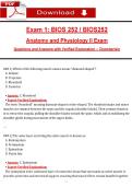 Exam 1&colon; BIOS 252 &sol; BIOS252 &ndash; Anatomy and Physiology II &lpar;2026&rpar; &vert; Chamberlain University &vert; Questions & Answers with Verified Explanations&NewLine;