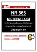 Chamberlain NR 565 Midterm Exam &ndash; Advanced Pharmacology &ndash;  &lpar;2026&rpar; Actual Questions & Answers &lpar;Guarantee Pass&rpar;