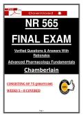 NR 565 Final Exam Advanced Pharmacology Fundamentals  Chamberlain &ndash;  &lpar;2026&rpar; Actual Questions & Answers &lpar;Guarantee Pass&rpar;
