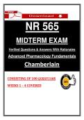 NR 565 Midterm Exam Advanced Pharmacology Fundamentals &ndash; Chamberlain &ndash;  &lpar;2026&rpar; Actual Questions & Answers &lpar;Guarantee Pass&rpar;