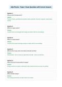 AQA Physics - Paper 1 Exam Questions with Correct Answers