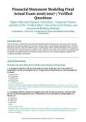 Financial Statement Modeling Final Actual Exam &ndash; Higher Education Finance Curriculum &sol; Corporate Finance Institute &lpar;CFI&rpar; &ndash; 2026&sol;2027 Academic Year &ndash; Verified Questions and Answers for University-Level Finance and Investment Banking Students